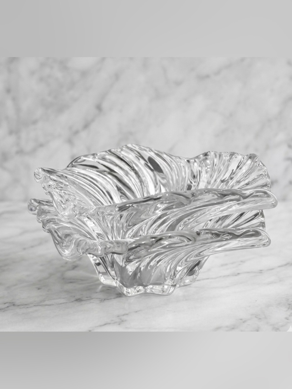Set of 2 VTG Mikasa Belle Epoque Crystal Swirl Bowls Sz Small